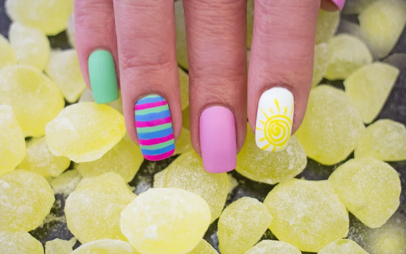 Striped Nail Art Design