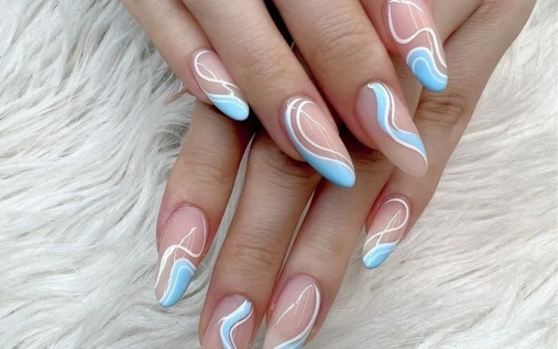blue pink