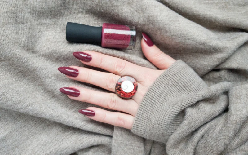 Burgundy Ombre Nail Design