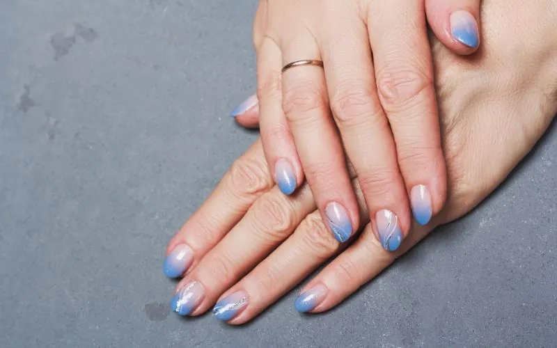 Pink and Blue Nails
