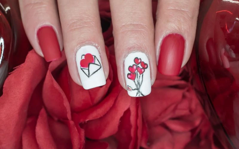 Nail Art with Hearts
