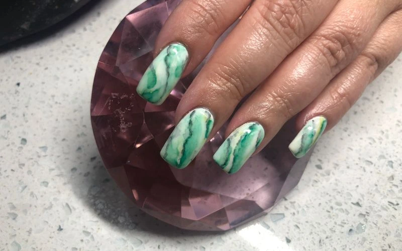 Green Marble Nails