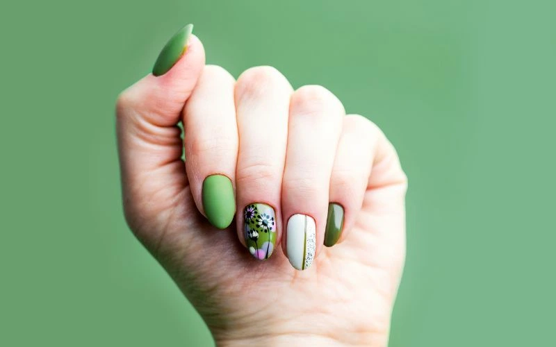 Green Marble Nails