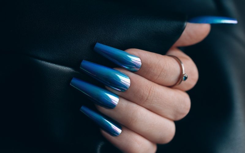 Different Shades of Blue Nails