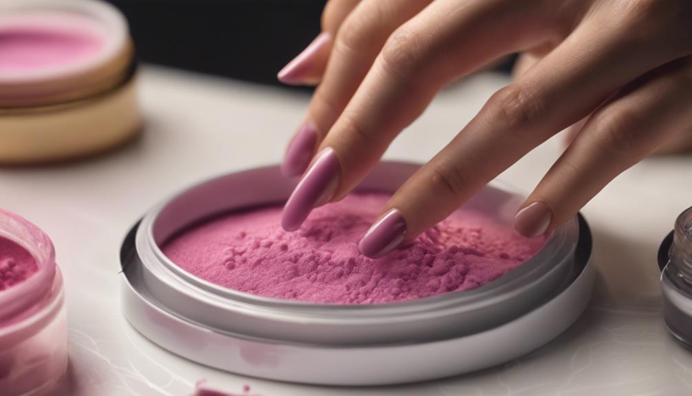 applying dip powder nails