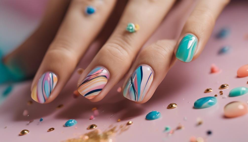 short nail gel swirls
