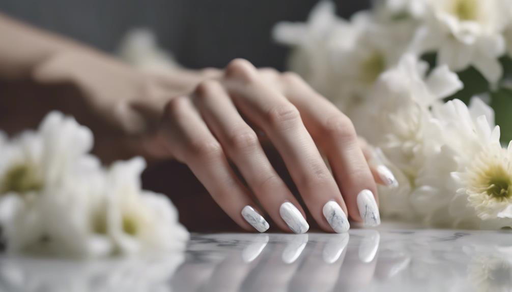 glossy white nail polish