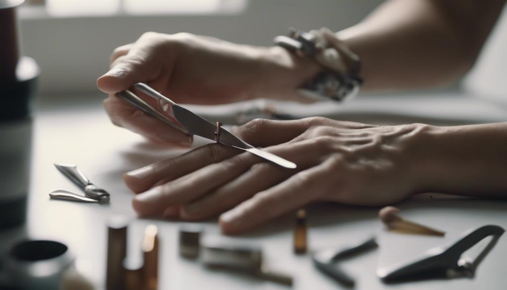 preparing nails