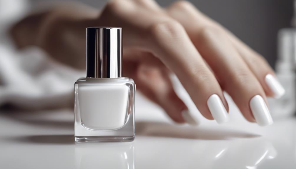 shiny white nails beauty